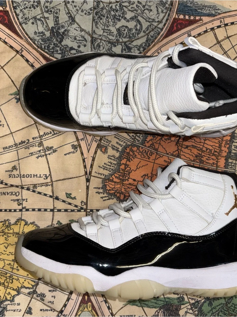 Jordan  Black and White High-Top Sneakers